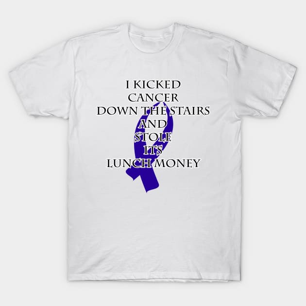Cancer Bully (Dark Blue Ribbon) T-Shirt by BlakCircleGirl